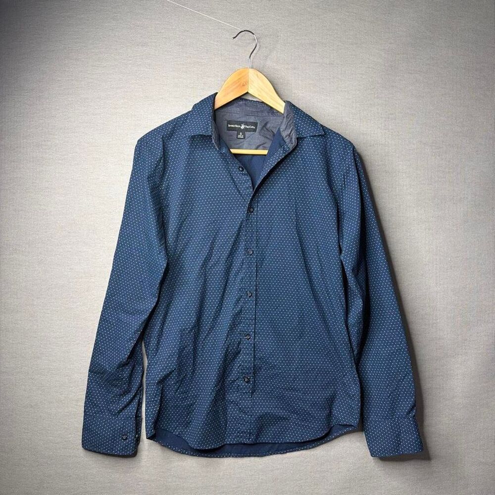 Beverly-hills-polo-club Men's Blue and Navy Shirt